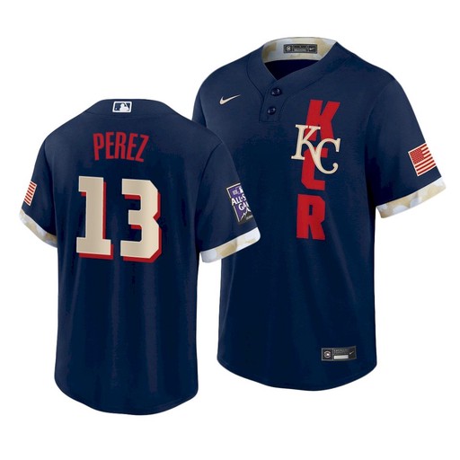 Men's Kansas City Royals #13 Salvador Perez 2021 Navy All-Star Cool Base Stitched MLB Jersey Men's Kansas City Royals #13 Salvador Perez 2021 Navy All-Star Cool Base Stitched MLB Jersey